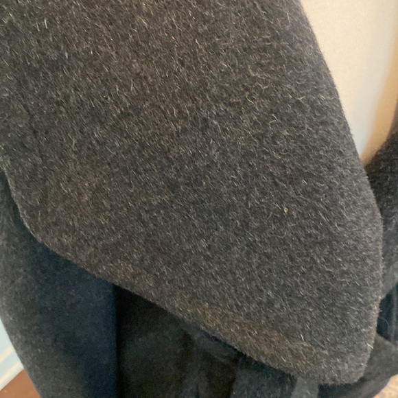 Michael Michael Kors Wool Belted Wrap Solid charcoal Coat - Picture 3 of 7